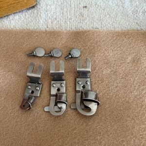 Three Greist Hemmer Foot Attachments Various Sizes Finished Hems Vintage (3780)